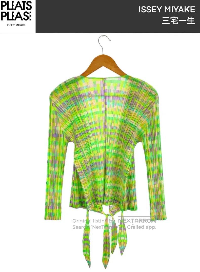 Issey Miyake Issey Miyake Mosaic Ruched Long-Sleeve Top Size L / US 10 / IT 46 - 2 Thumbnail