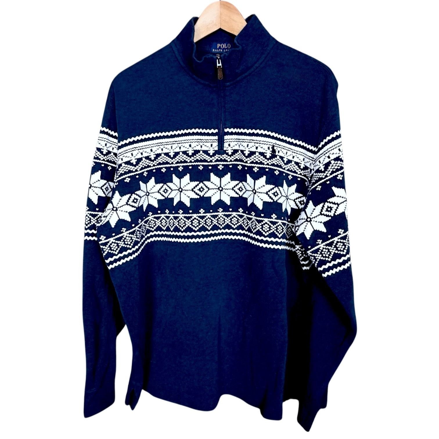 Polo Ralph Lauren Polo Ralph Lauren Pullover Blue Fair Isle Rib Zip Men's XL Size US XL / EU 56 / 4 - 7 Thumbnail