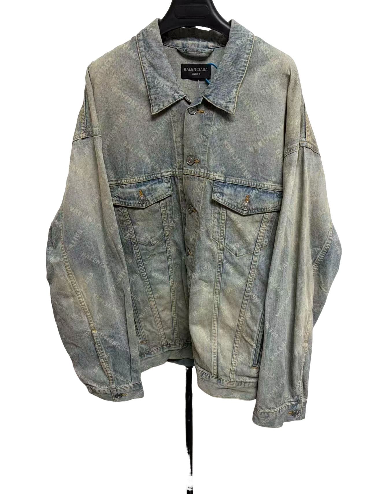 Balenciaga Balenciaga All-Over Logo Denim Jacket Size 2 Size US M / EU 48-50 / 2 - 1 Thumbnail