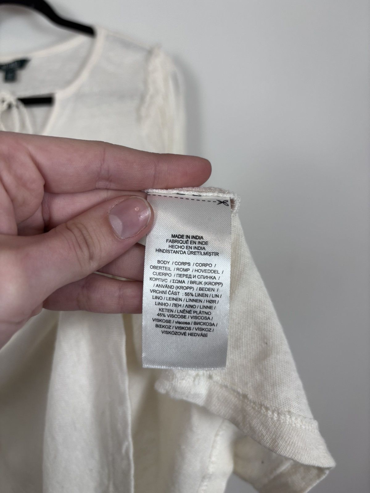 Lauren Ralph Lauren Lauren Ralph Lauren Women’s Ivory Linen Long Sleeve Blouse Size L / US 10 / IT 46 - 9 Thumbnail