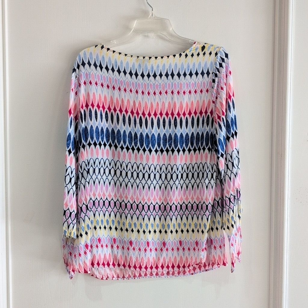 Talbots Talbots Colorful Geometric Women's Top size L Size L / US 10 / IT 46 - 2 Thumbnail