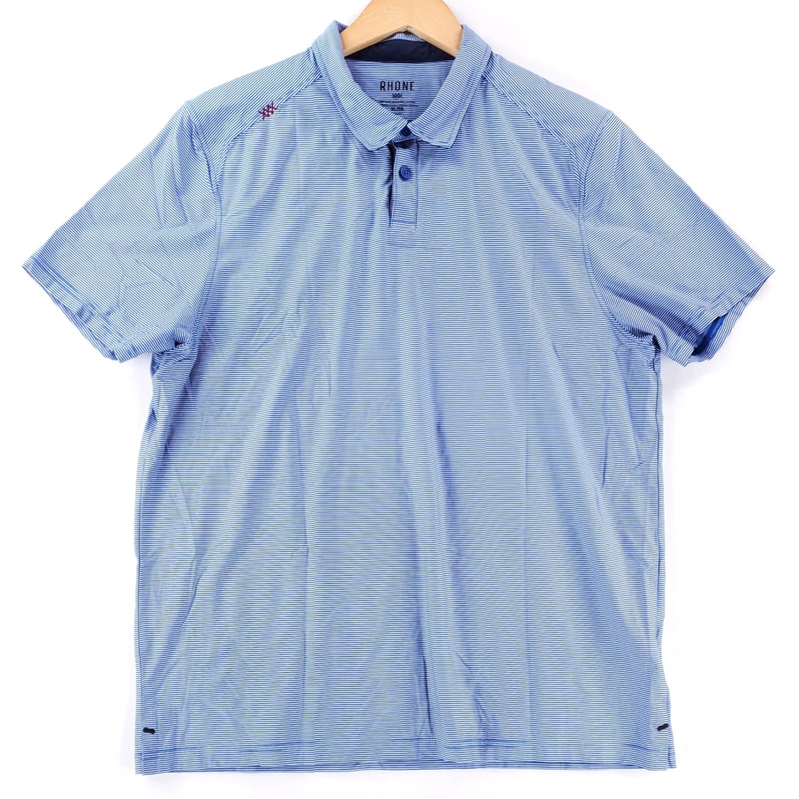 Rhone Rhone Polo Shirt Blue White Striped Short Sleeve Mens XL Size US XL / EU 56 / 4 - 2 Thumbnail