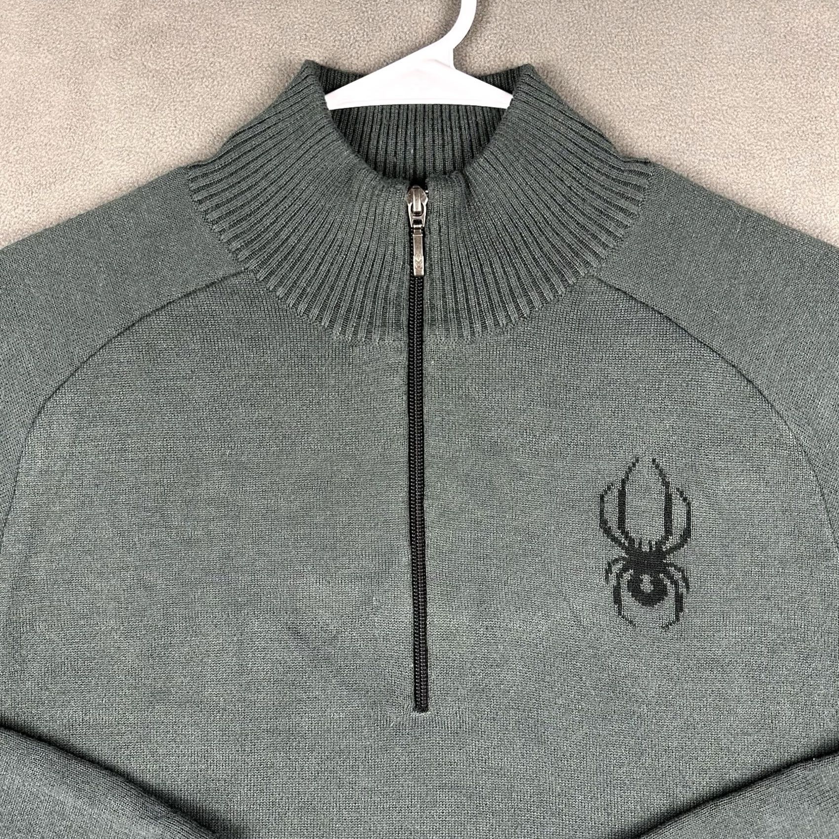 Spyder Spyder Sweater Mens Small Green Quarter Zip Wool Blend Pullover GUC Size US S / EU 44-46 / 1 - 3 Thumbnail