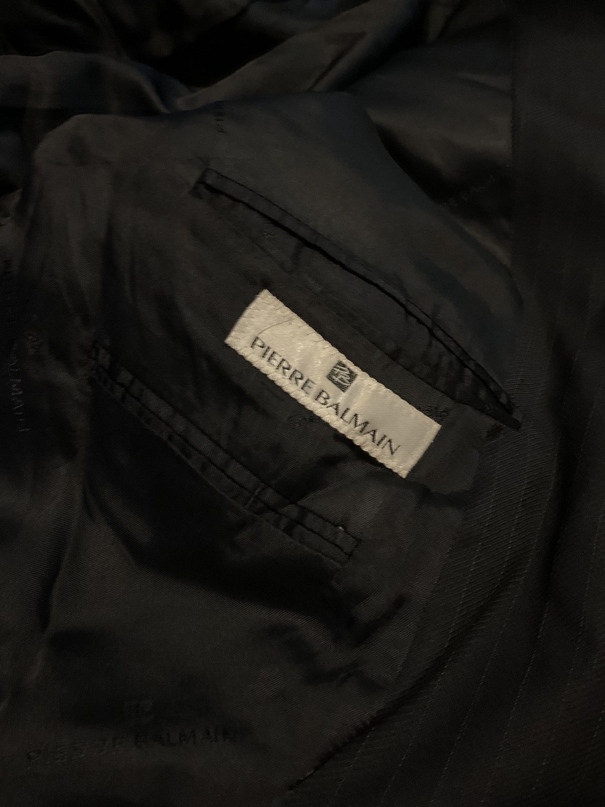 Pierre Balmain Pierre Balmain Black Pinstripe Blazer (2002/03) 100% Wool Size 42L - 8 Thumbnail
