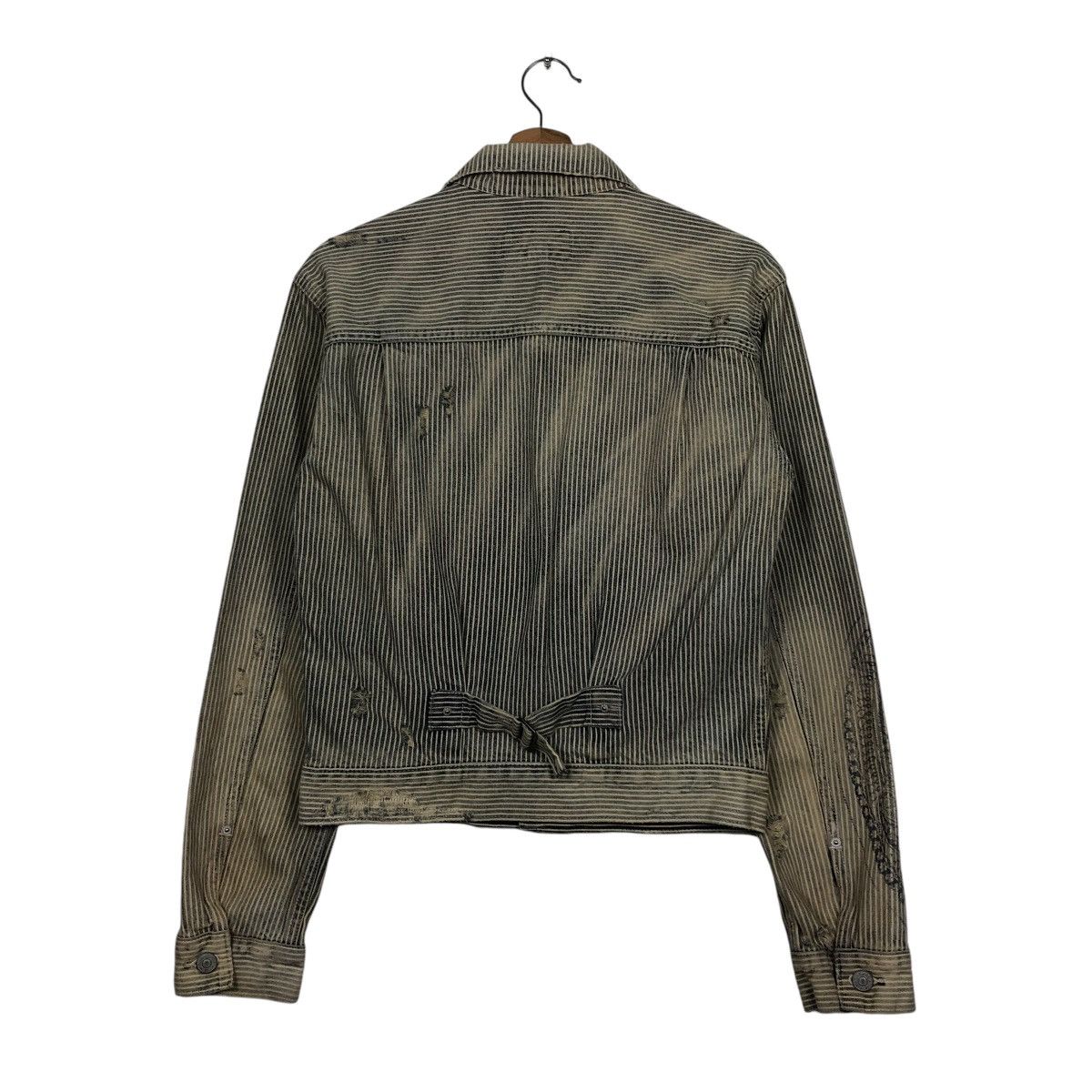 Ralph Lauren 🔥VINTAGE CROPPED BIKER JACKET HICKORY CHORE DENIM & SUPPPLY Size US XS / EU 42 / 0 - 10 Thumbnail