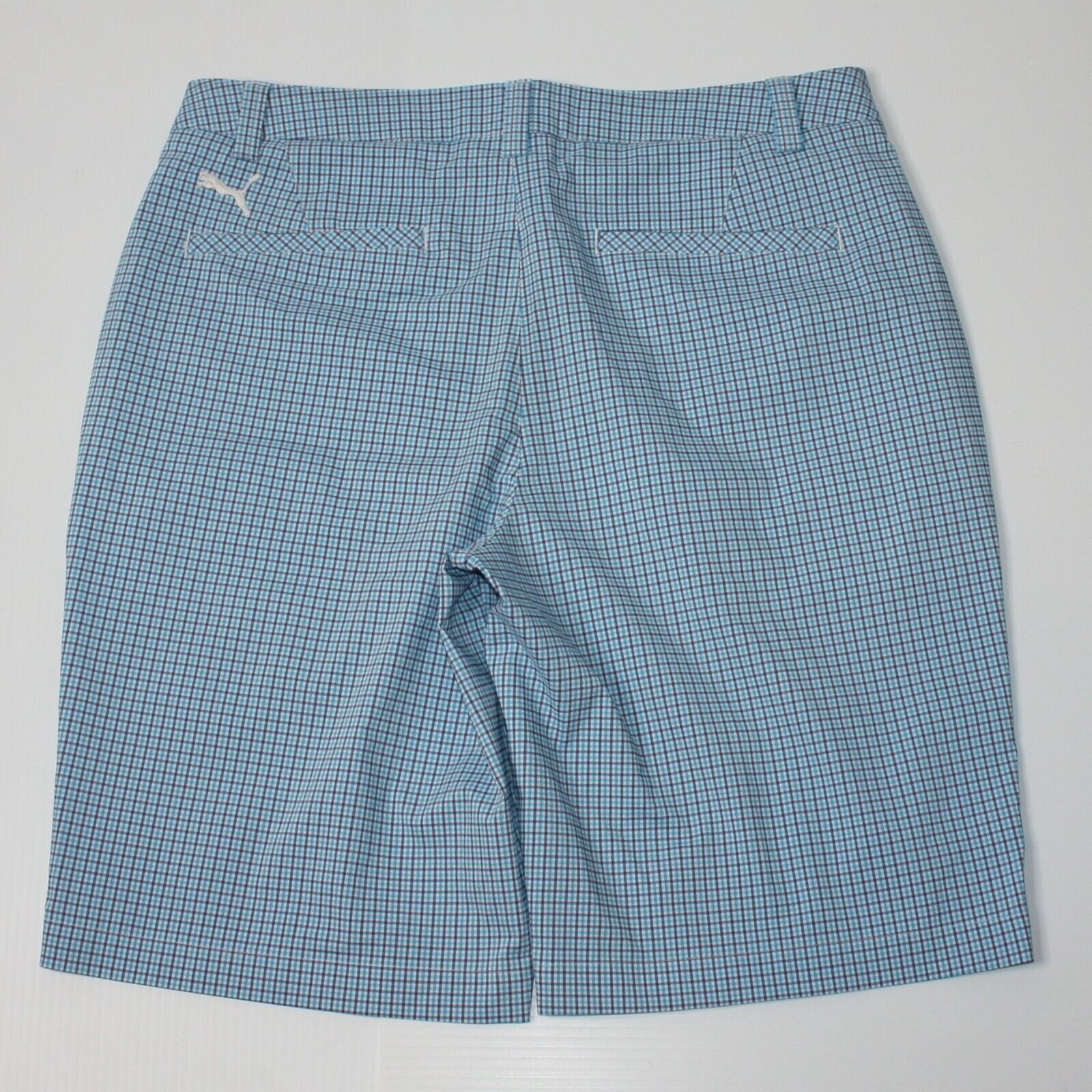 Puma Light Blue with Classic Check Print Golf Shorts size 34 Size US 34 / EU 50 - 3 Thumbnail