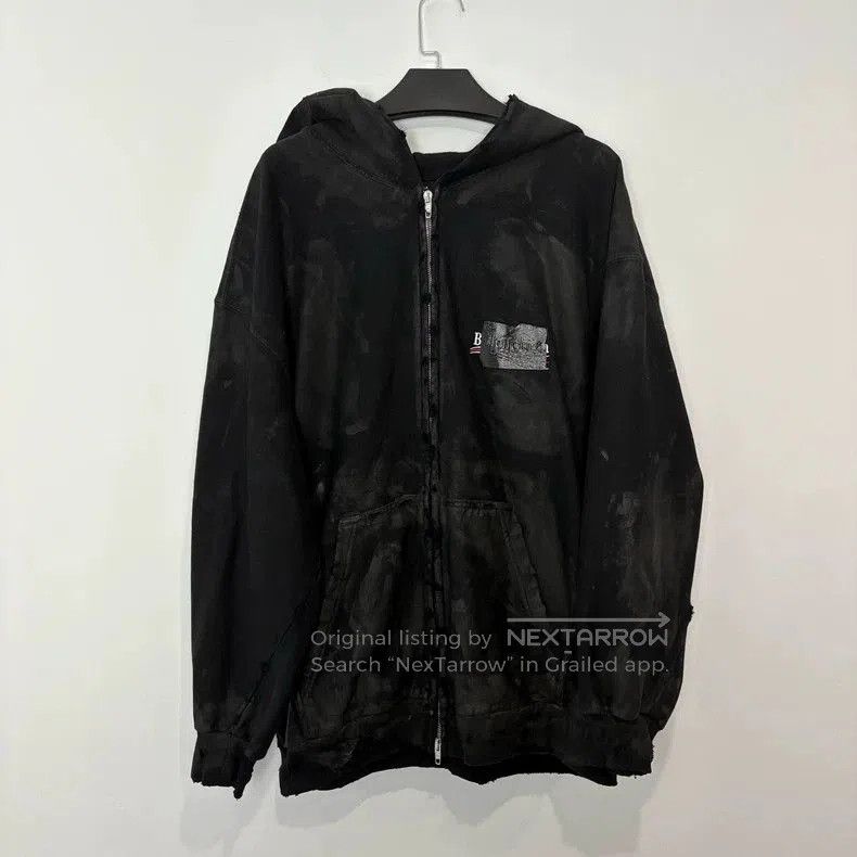 Balenciaga Balenciaga Distressed Tape Zip Hoodie. Size US M / EU 48-50 / 2 - 1 Thumbnail