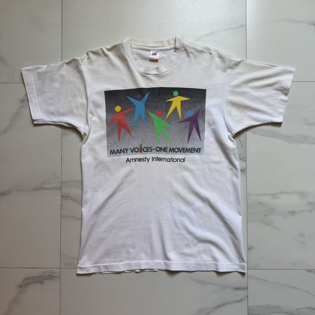 Vintage Vintage 90s Amnesty International T-Shirt Size US L / EU 52-54 / 3 - 2 Thumbnail