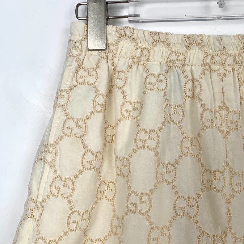 Gucci Gucci Beige logo double G full print cotton casual shorts 2 Size US 40 / EU 56 - 3 Thumbnail