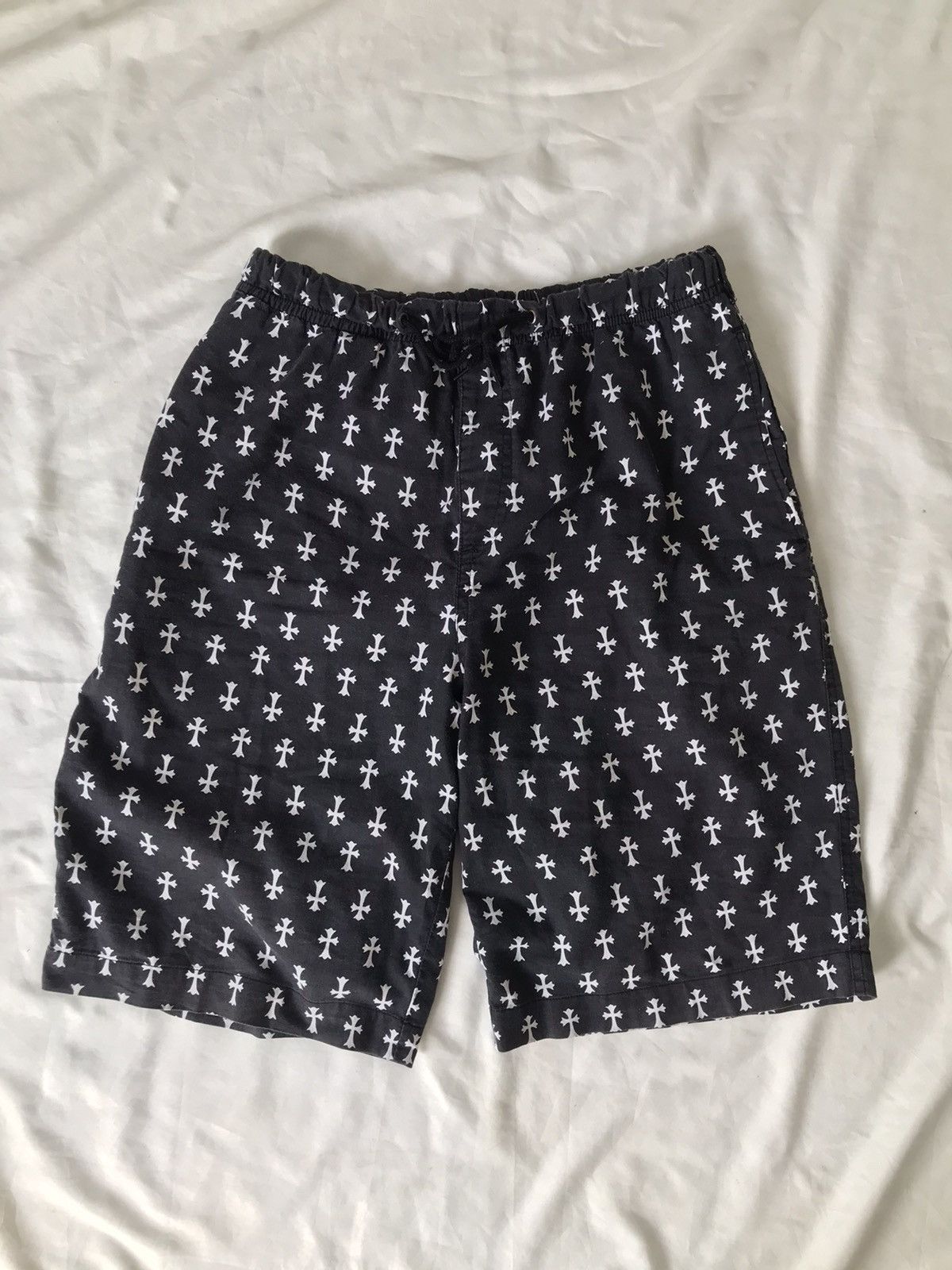 image of 14Th Addiction x If Six Was Nine Cross Shorts Pants Like Chrome Hearts Shorts in Black (Size 30)