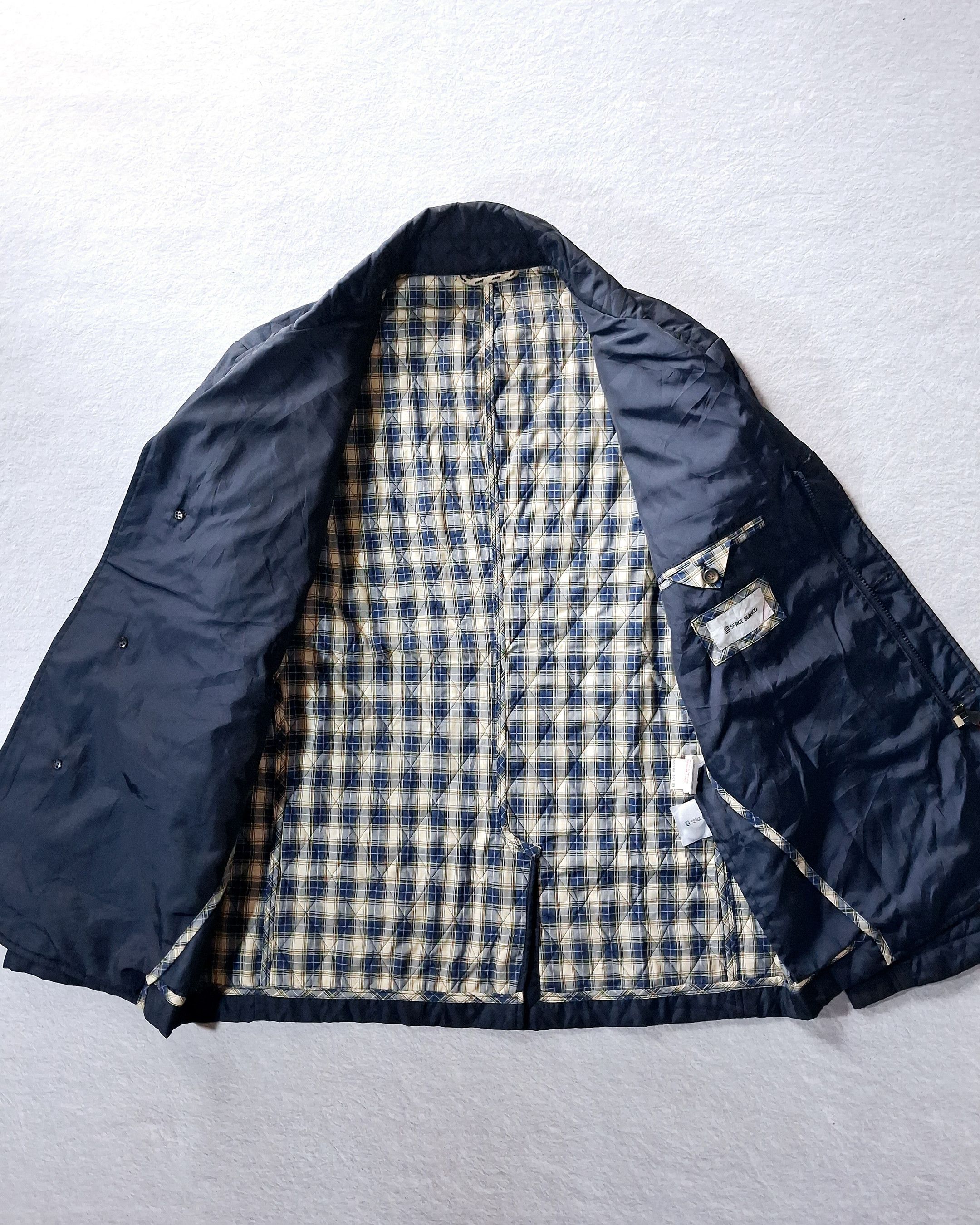 Vintage SERGE BLACO QUILTED JACKET WITH BROWN SUEDE ELBOW PATCHES Size US XL / EU 56 / 4 - 7 Thumbnail