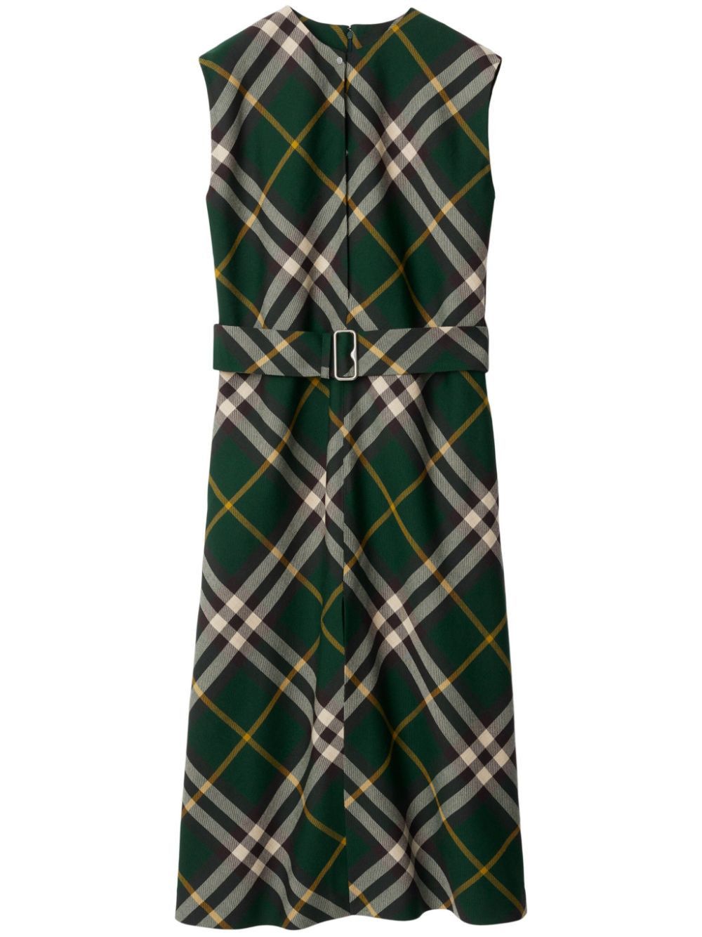 Burberry CHECK MOTIF WOOL MIDI DRESS Size XS / US 0-2 / IT 36-38 - 1 Thumbnail