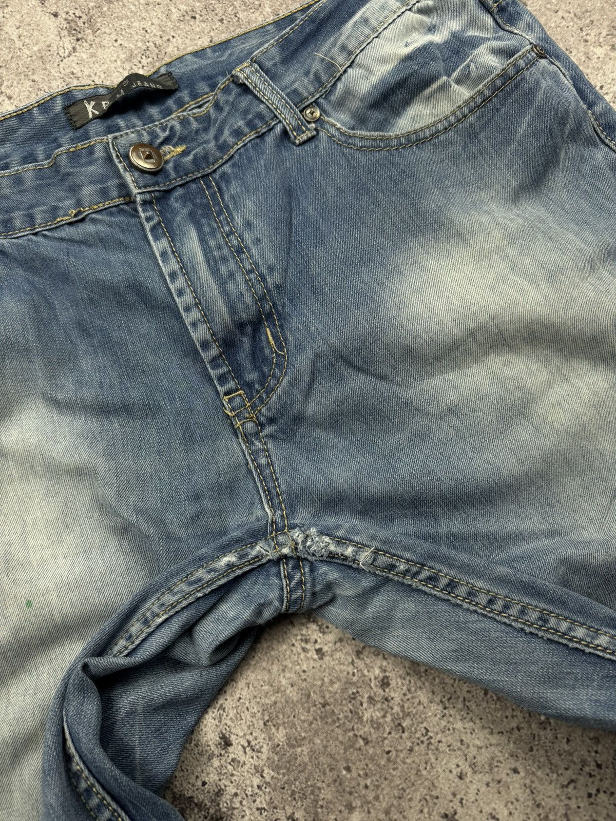 Japanese Brand Y2K Kosmo Lupo Jeans Panther Logo Back Washed Denim Ed Hardy Size US 36 / EU 52 - 17 Thumbnail