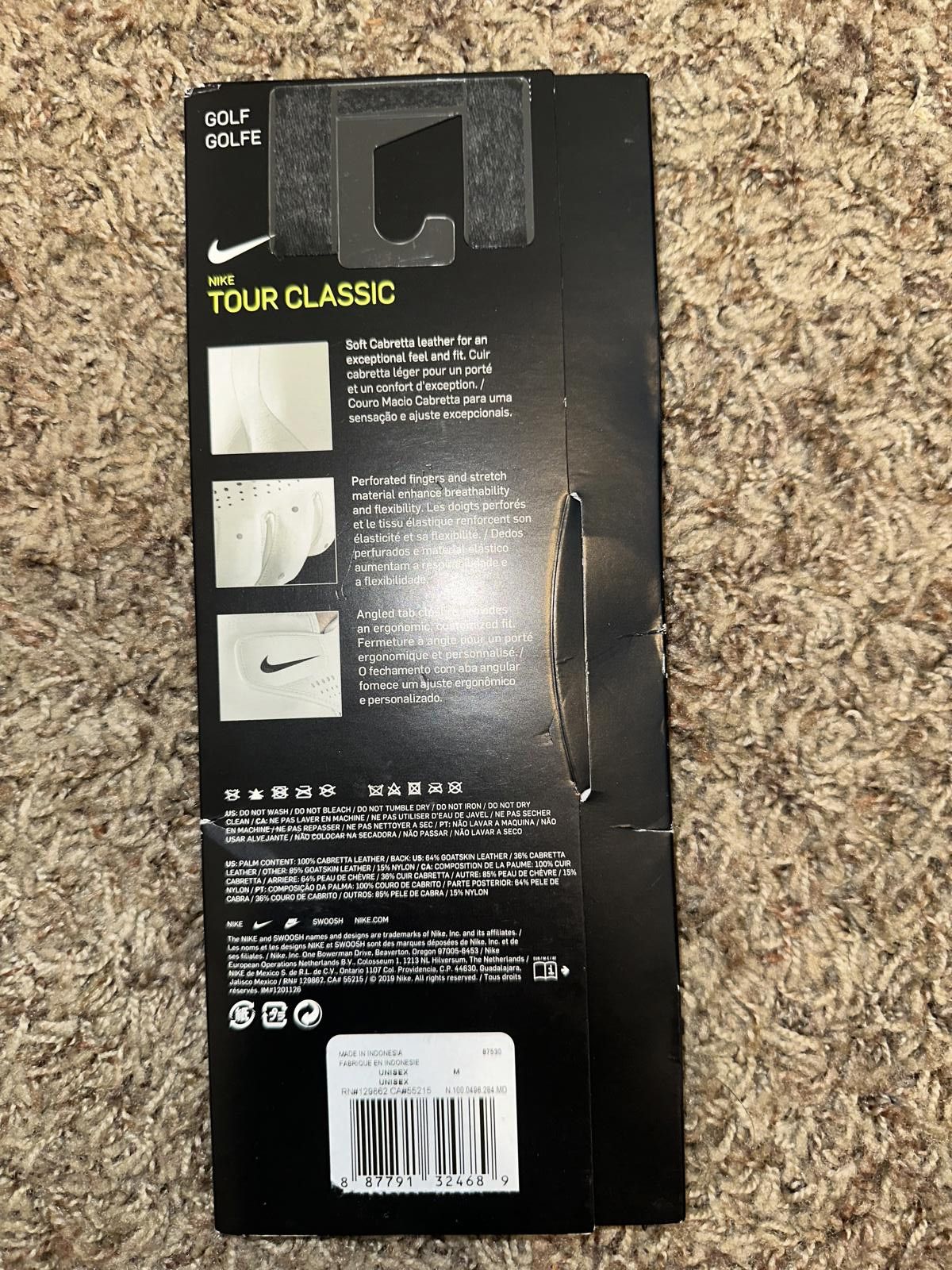 Nike Nike Tour Classic Men’s Regular White Left Golf Glove Size ONE SIZE - 8 Thumbnail