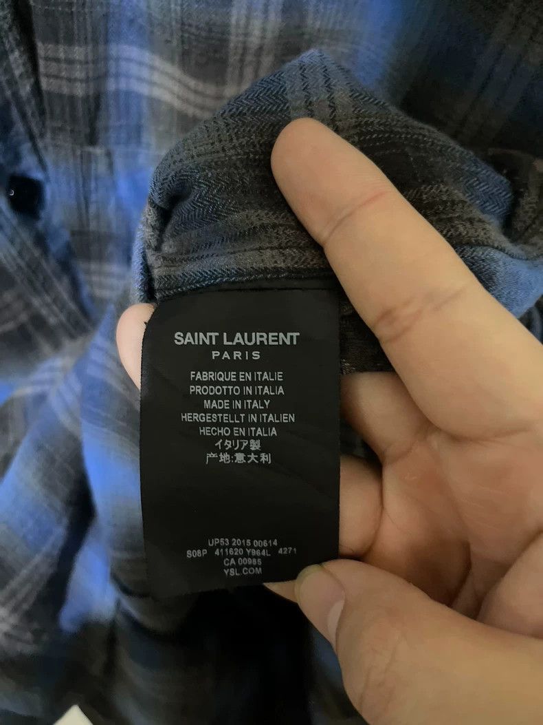 Saint Laurent Paris Saint Laurent Blue and Yellow Flannel Shirt-2505 Size US M / EU 48-50 / 2 - 6 Thumbnail