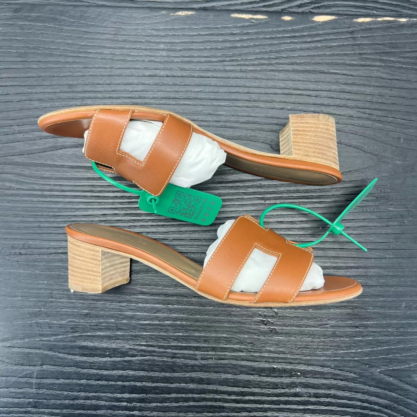 Hermes Hermès Oasis H Brown Slippers 37 Worn 1x Size US 6.5 / IT 36.5 - 3 Thumbnail