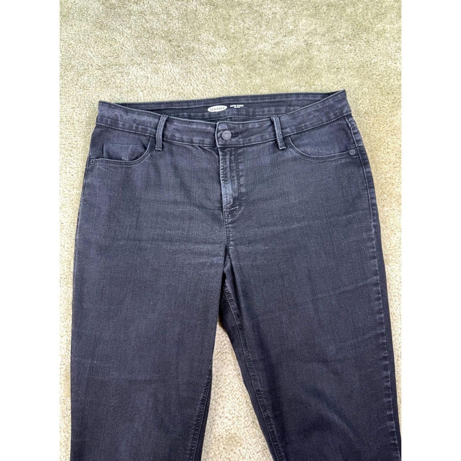 Old Navy Old Navy Jeans Womens Black Rockstar Super Skinny Grunge Punk 14 Size 36" / US 14 / IT 50 - 2 Thumbnail