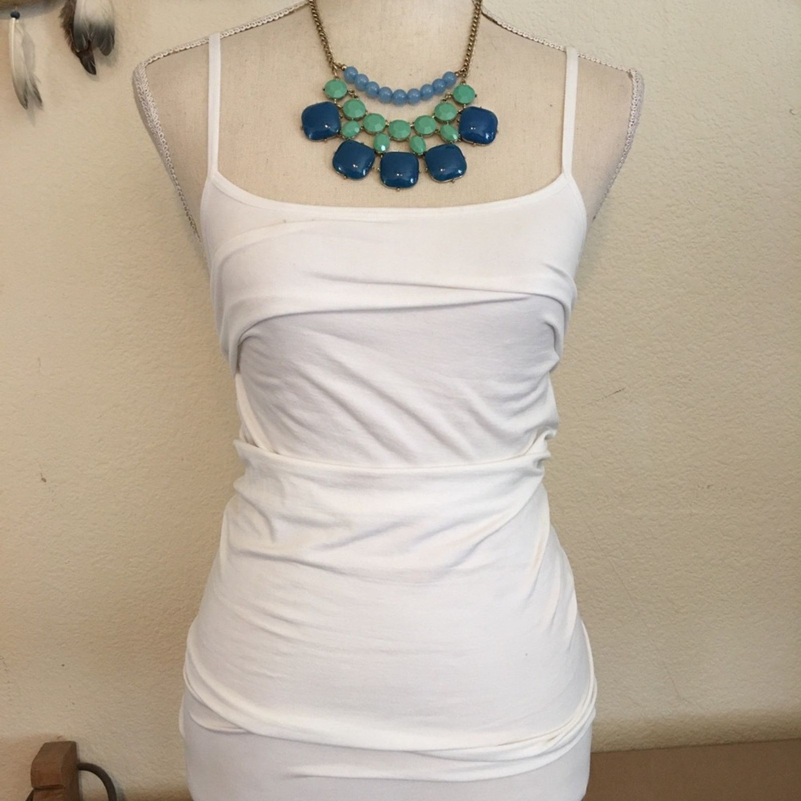 Jewelry Blue and mint tone gold chain link necklace Size ONE SIZE - 4 Thumbnail