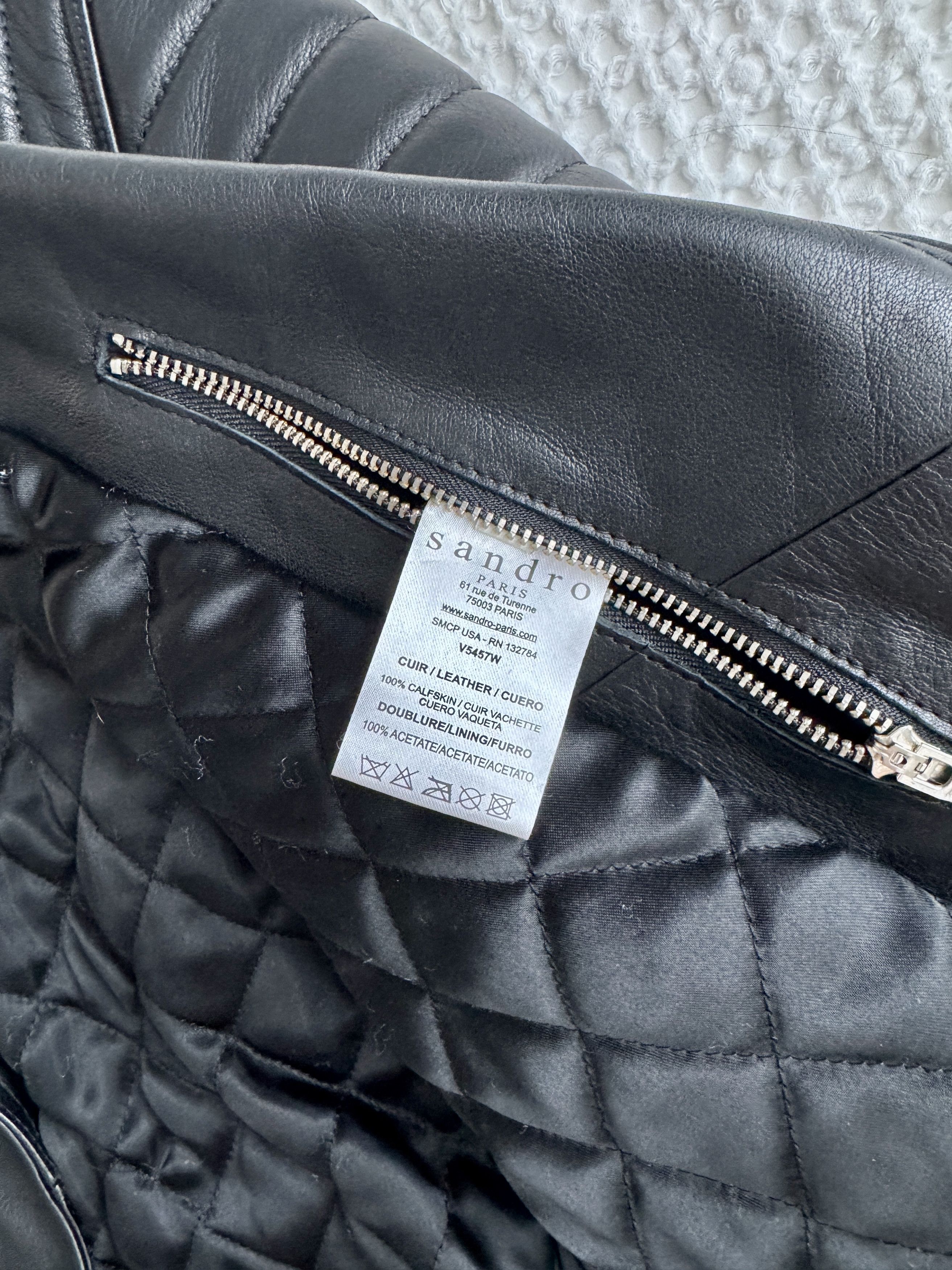 Sandro Calfskin leather Biker Jacket Size US S / EU 44-46 / 1 - 8 Thumbnail