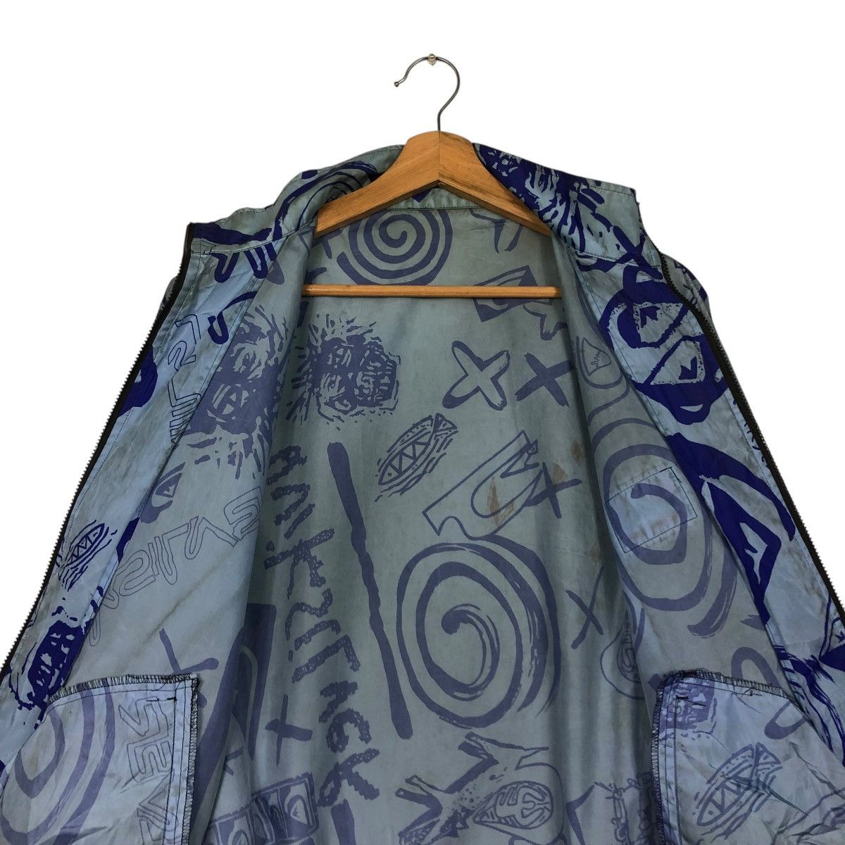 Quiksilver 🔥VINTAGE BOMBER JACKET ZIPPER QUICKSILVER OVERPRINT Size US L / EU 52-54 / 3 - 16 Thumbnail