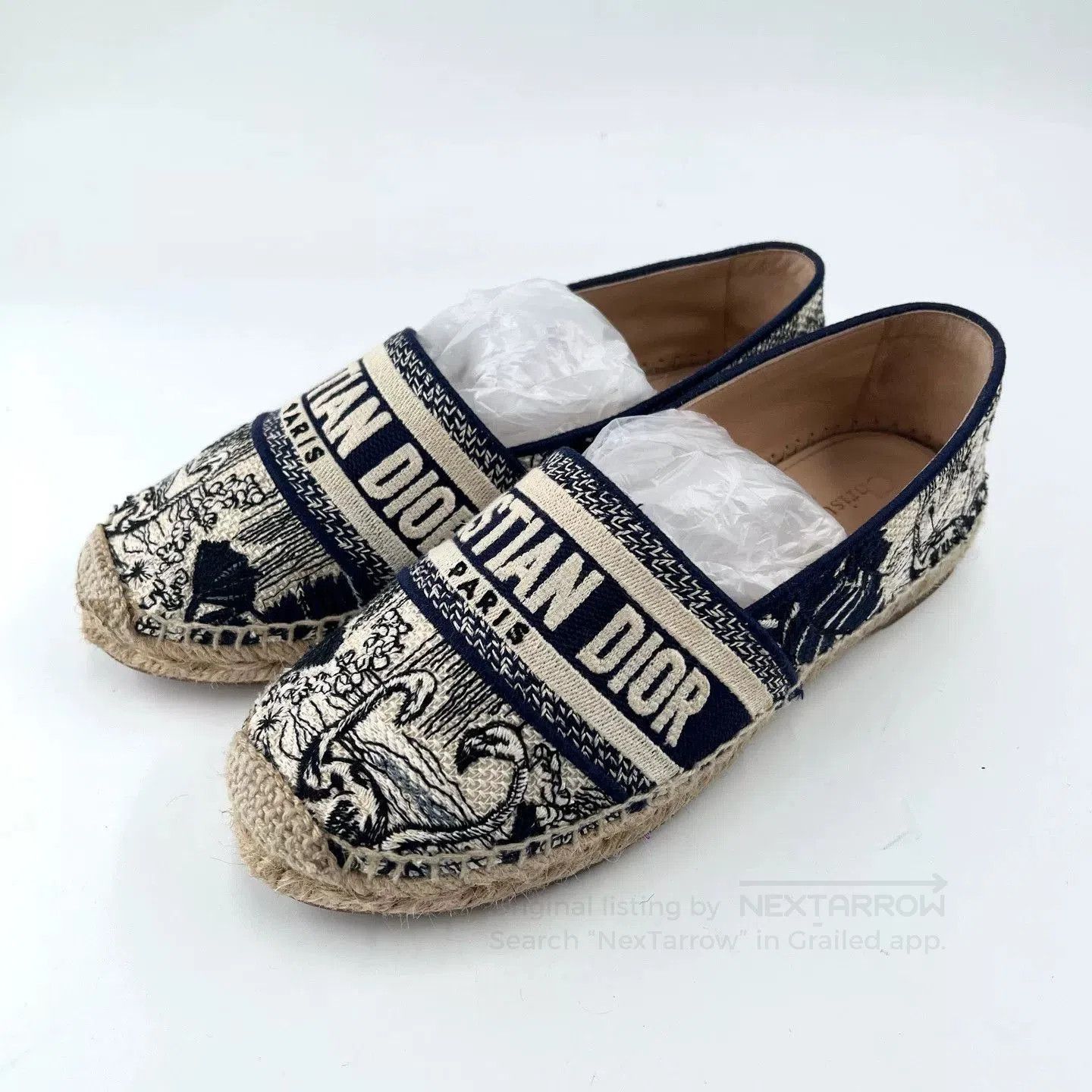Dior Dior Swan Embroidery Logo Espadrilles. Size US 4 / IT 34 - 1 Thumbnail