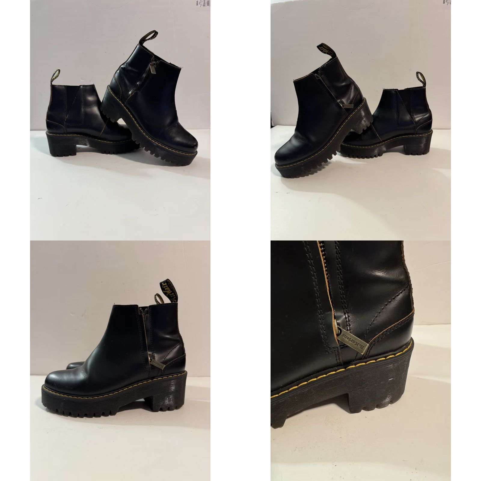 Dr. Martens Dr. Martens Boots Women US 7 Black Smooth Leather Platform Chunky Zip Rometty II Y2K Size US 5 / IT 35 - 9 Thumbnail