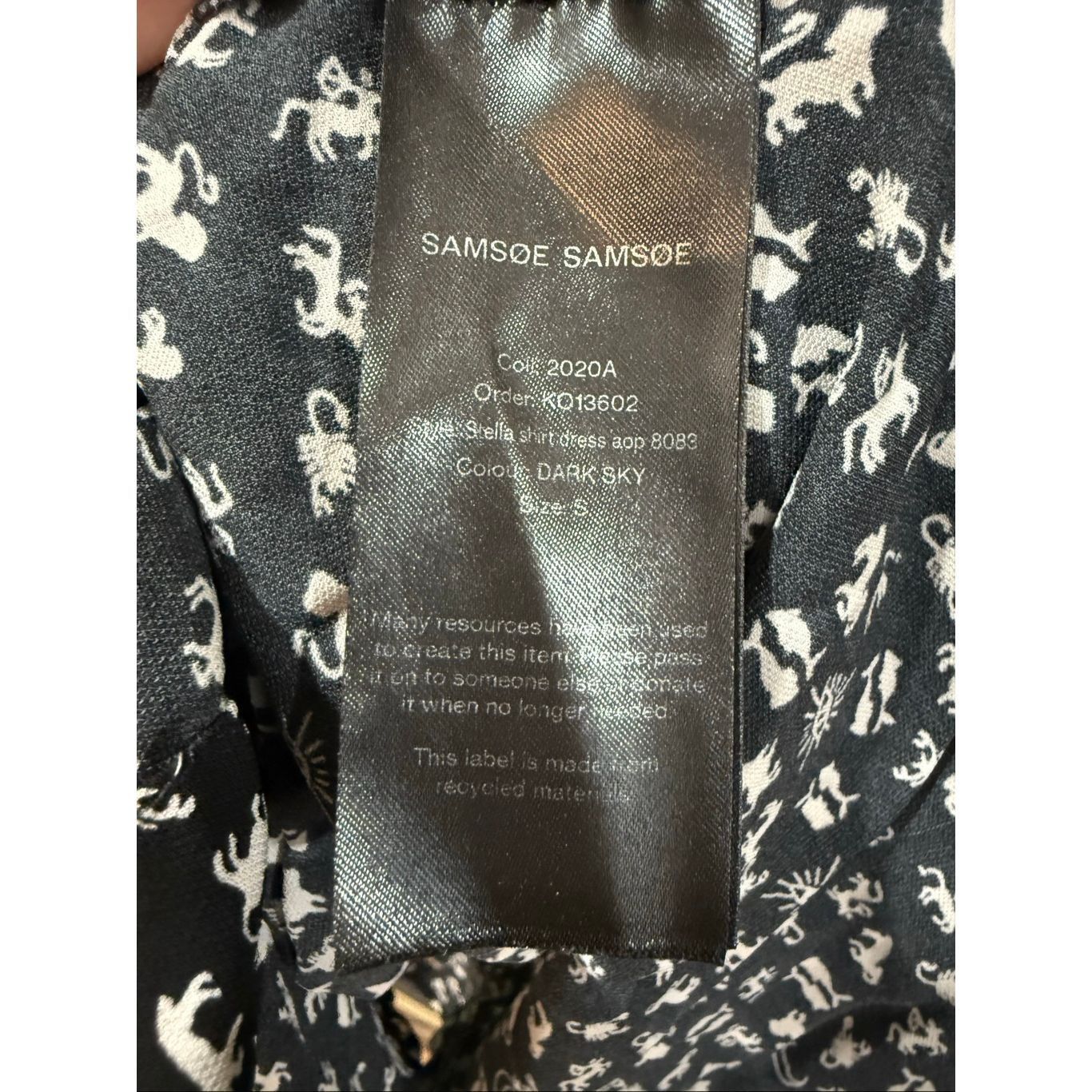 Samsoe Samsoe Samsoe Samsoe Dress Stella Shirt Dress Dark Sky Zodiac Horos Size S / US 4 / IT 40 - 4 Thumbnail