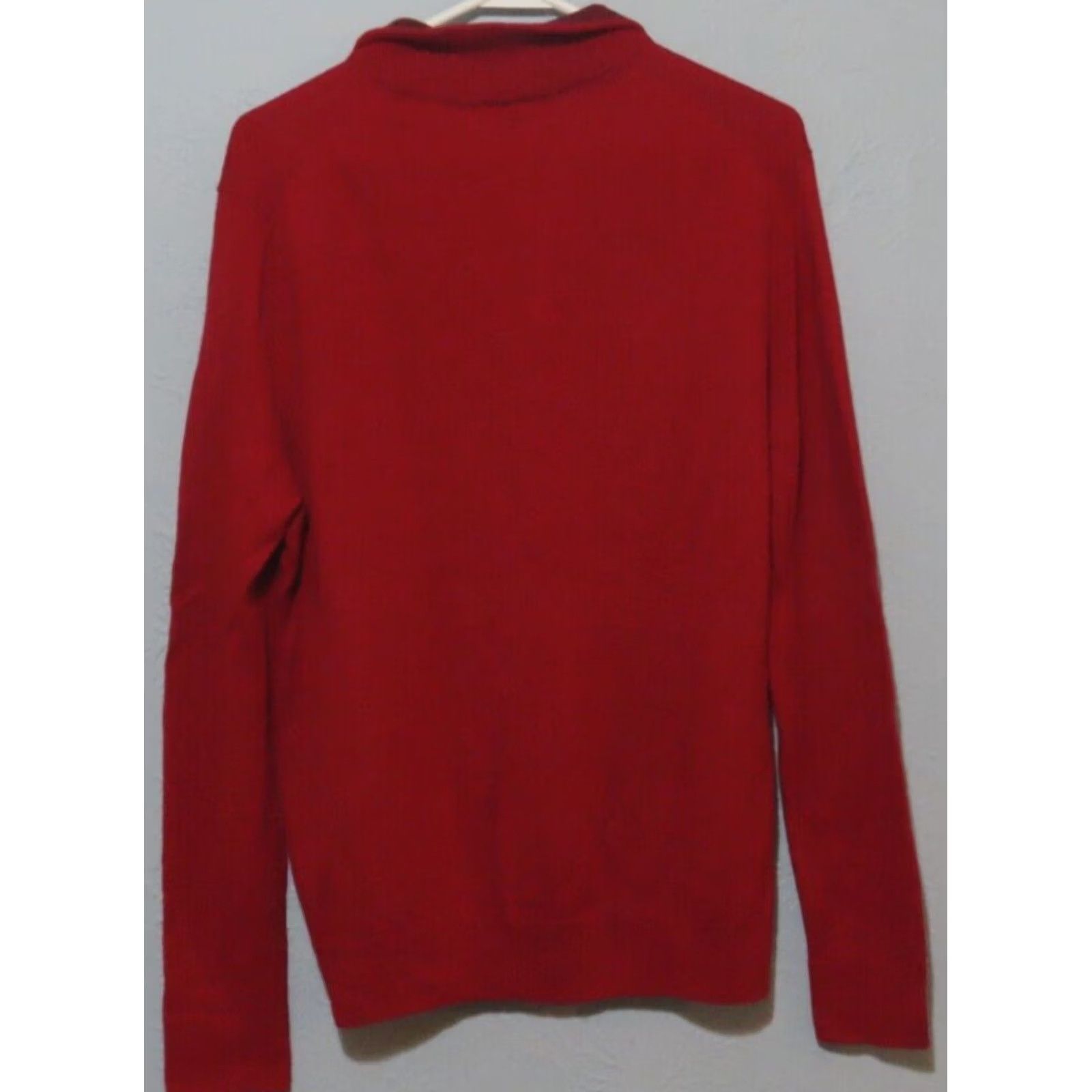 Express Express Mens XL Sweater Shirt 1/4 Zip Red Merino Wool Mock Neck Classic Preppy Lightweight Knit All Seasons Regular Fit Mens Size US XL / EU 56 / 4 - 5 Thumbnail