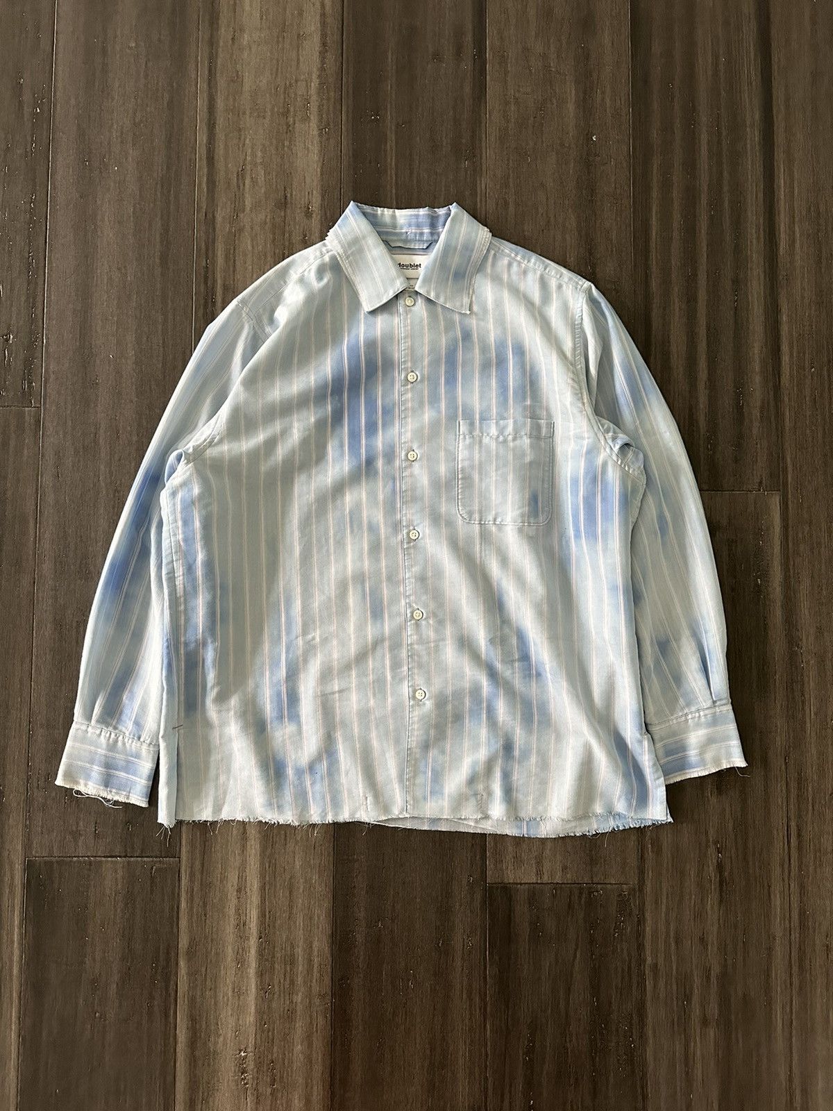 Doublet 22SS Bleached Gauze Shirt Blue M | Grailed