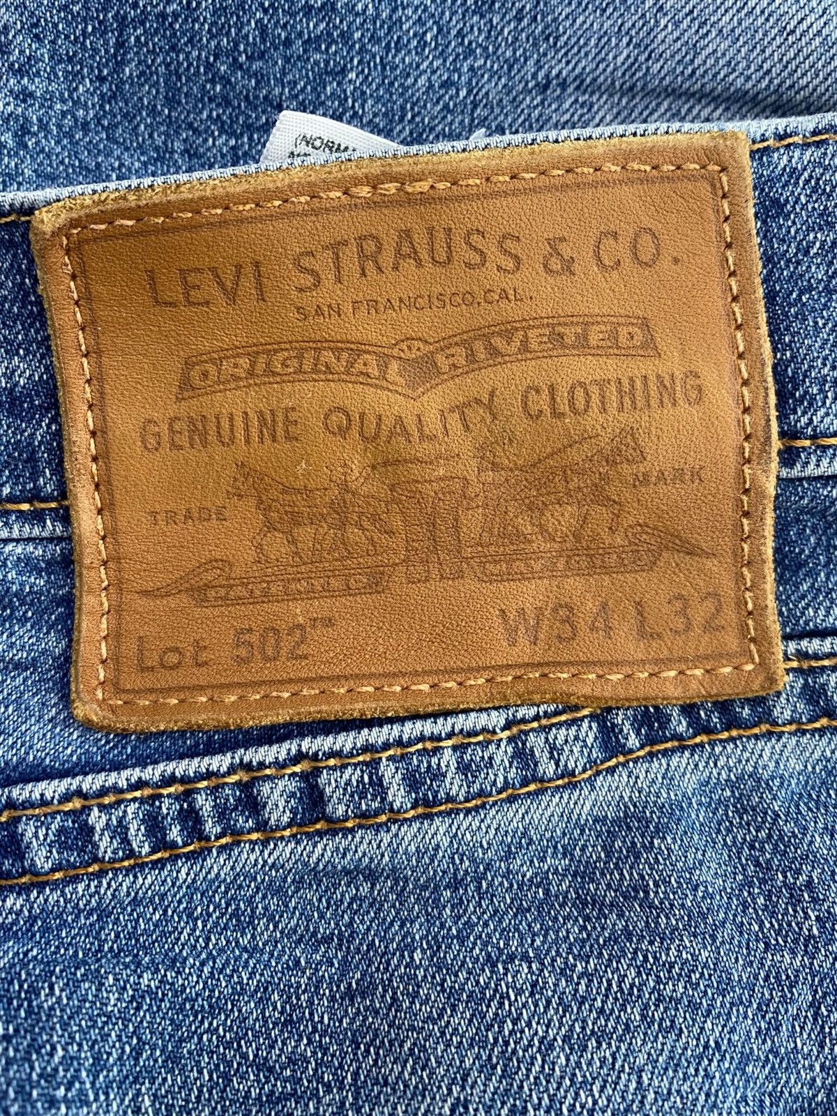 Levi's Vintage Levi’s 502 Blue Acid Wash Style Ripped Jeans Size US 34 / EU 50 - 10 Thumbnail