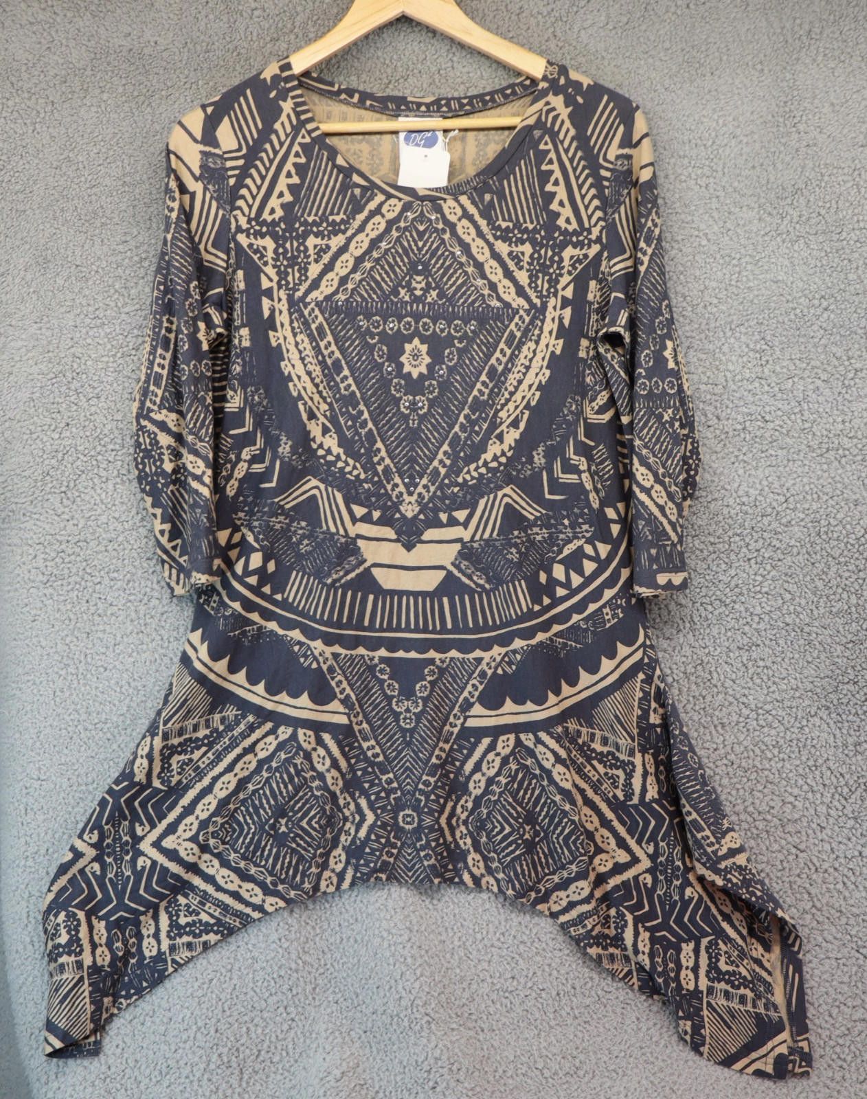 Other DG2 Diane Gilman Tribal Grey Hi-Low Hem Top Small NWT New Size S / US 4 / IT 40 - 1 Thumbnail