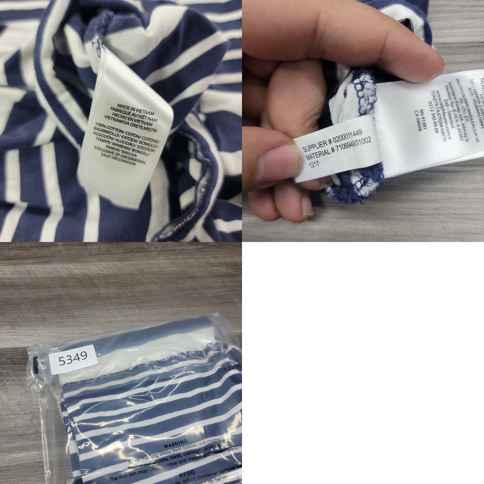 Polo Ralph Lauren Polo Ralph Lauren Mens XL Classic Fit Striped Pocket T-Shirt Navy Blue Pony Size US XL / EU 56 / 4 - 8 Thumbnail