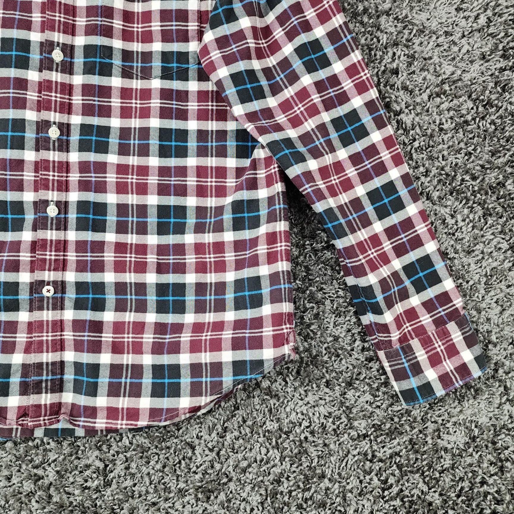 American Eagle Outfitters AMERICAN EAGLE VINTAGE Plaid Flannel Button-Up Shirt Mens Size L Purple Blue Long Sleeve Size US L / EU 52-54 / 3 - 2 Thumbnail