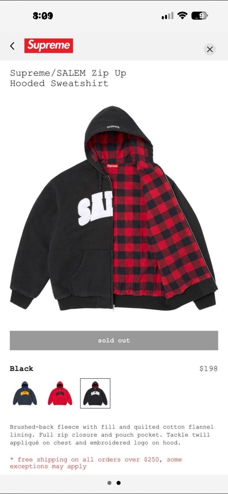 Supreme Supreme Salem Hoodie Size US M / EU 48-50 / 2 - 2 Thumbnail