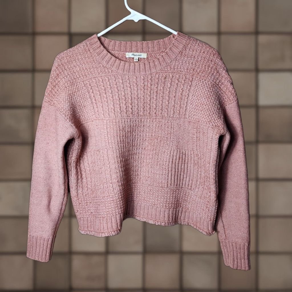 Madewell Madewell Vintage Pink Merino Wool Blend Stitchmix Pullover Sweater - Size S - Women - Pink - Pullover - Wool Blend Size S / US 4 / IT 40 - 1 Thumbnail
