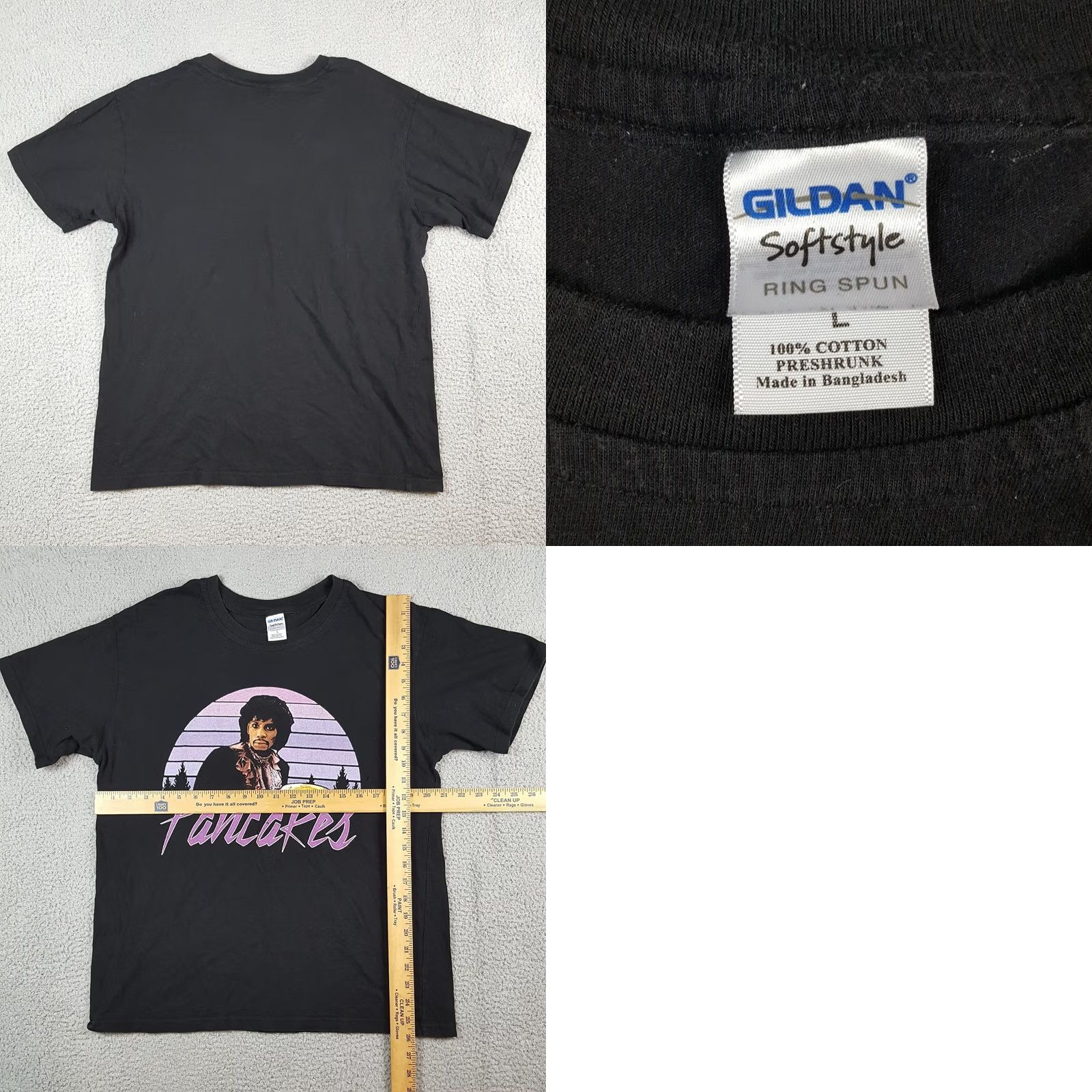 Gildan Dave Chappelle Prince Pancakes T Shirt L Mens Black Cotton Gildan Vintage 00s 90s Retro Promo Chappelle's Show Funny TV Logo Embroidered Shirt Size US L / EU 52-54 / 3 - 8 Thumbnail