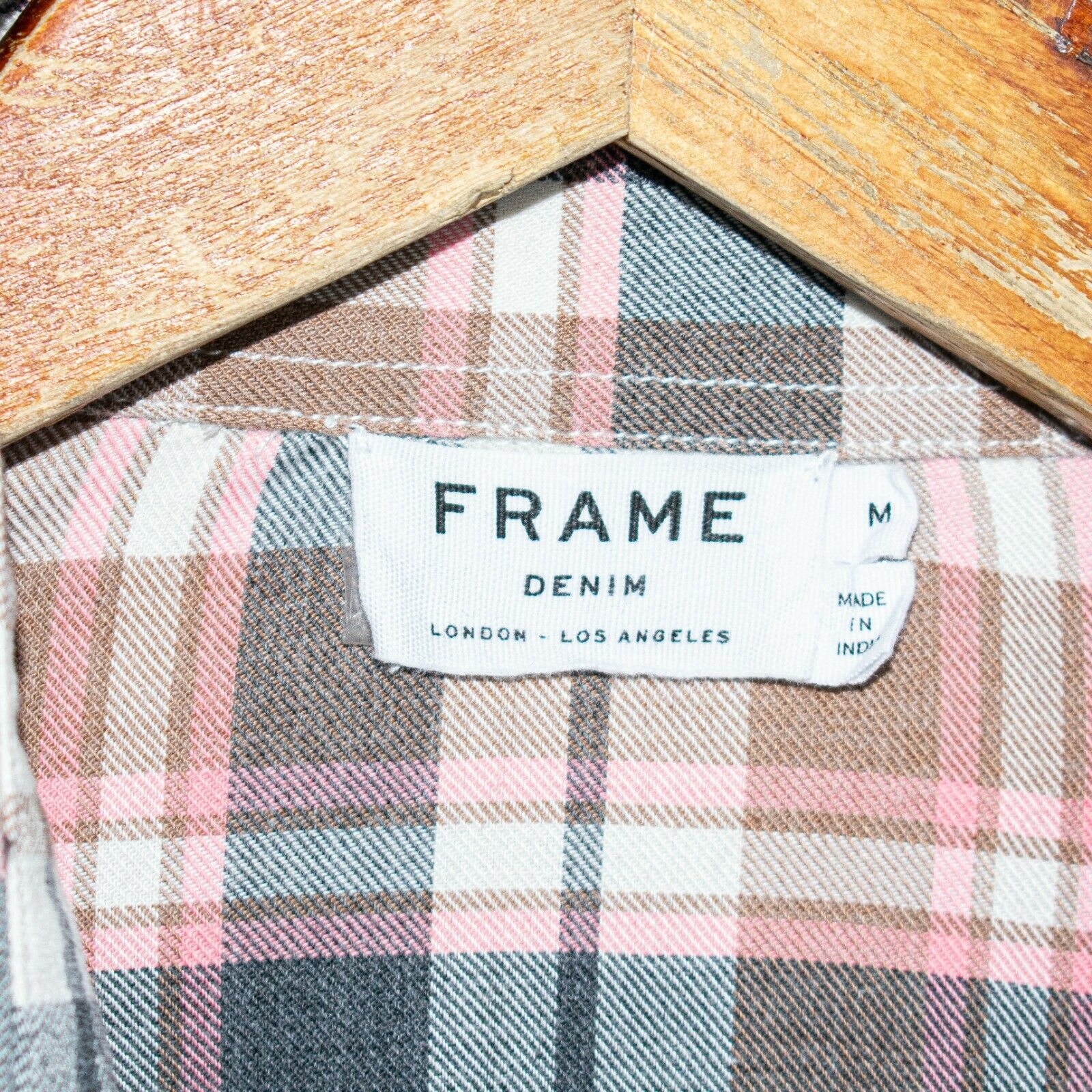 Flannel × Frame FRAME Denim reg fit Fray Hem Button up Flannel Shirt Gray Size US M / EU 48-50 / 2 - 3 Thumbnail