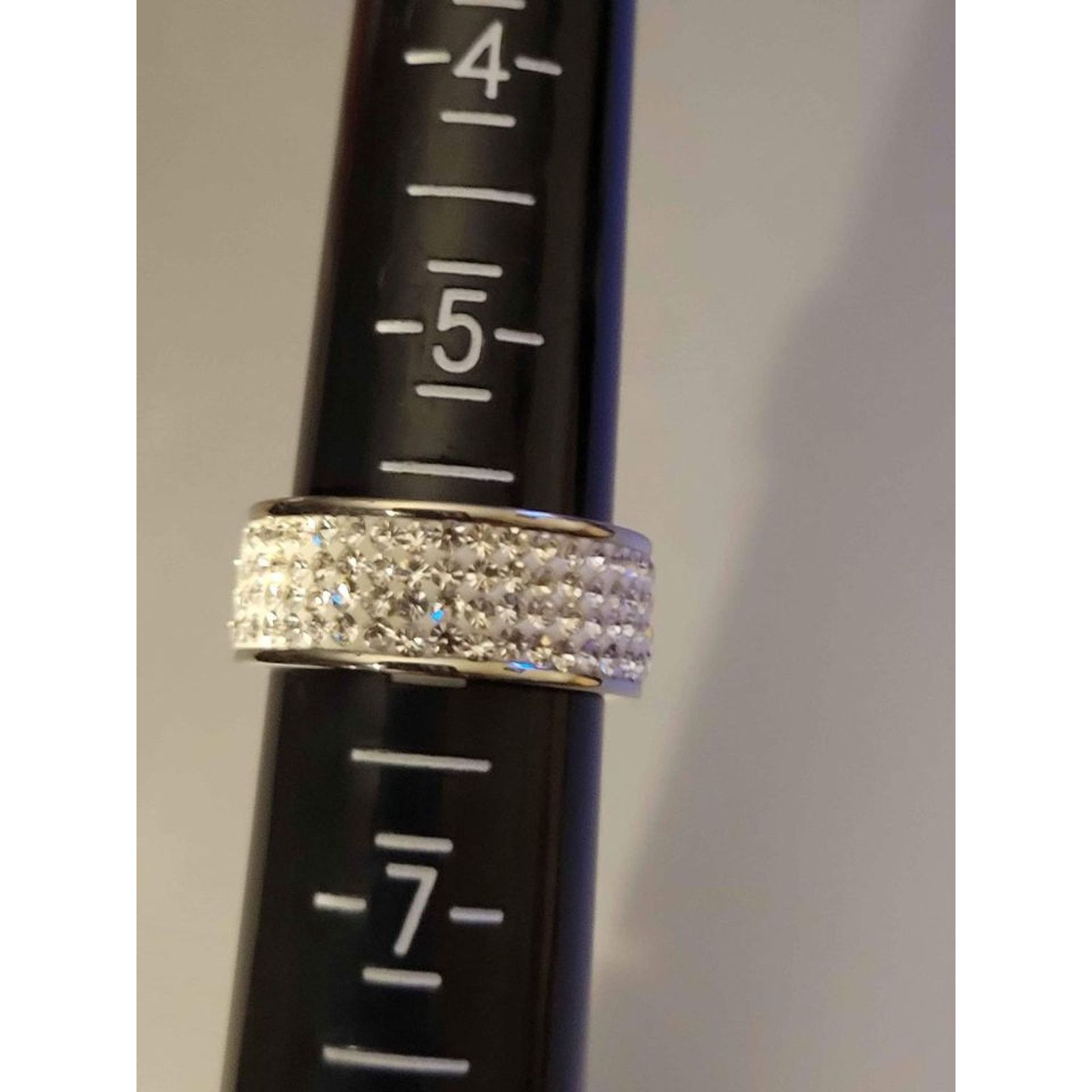 Other Sparking Stainless Steel Pave Rhinestone Silver Ring Size 6 Size ONE SIZE - 5 Thumbnail