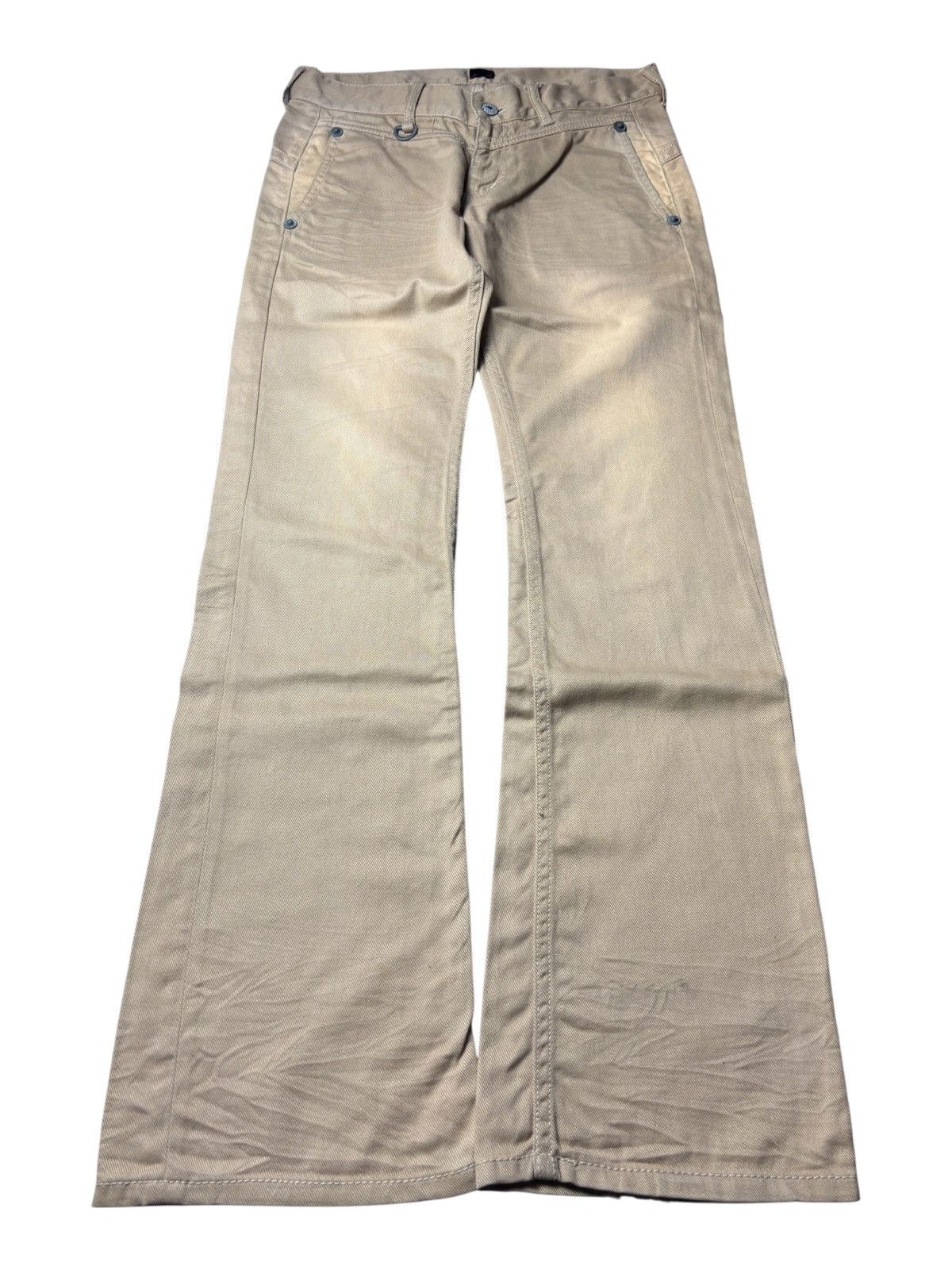 JACKROSE 2000s Jackrose Washed Buckle Back Bootcut Pants Size US 30 / EU 46 - 1 Thumbnail