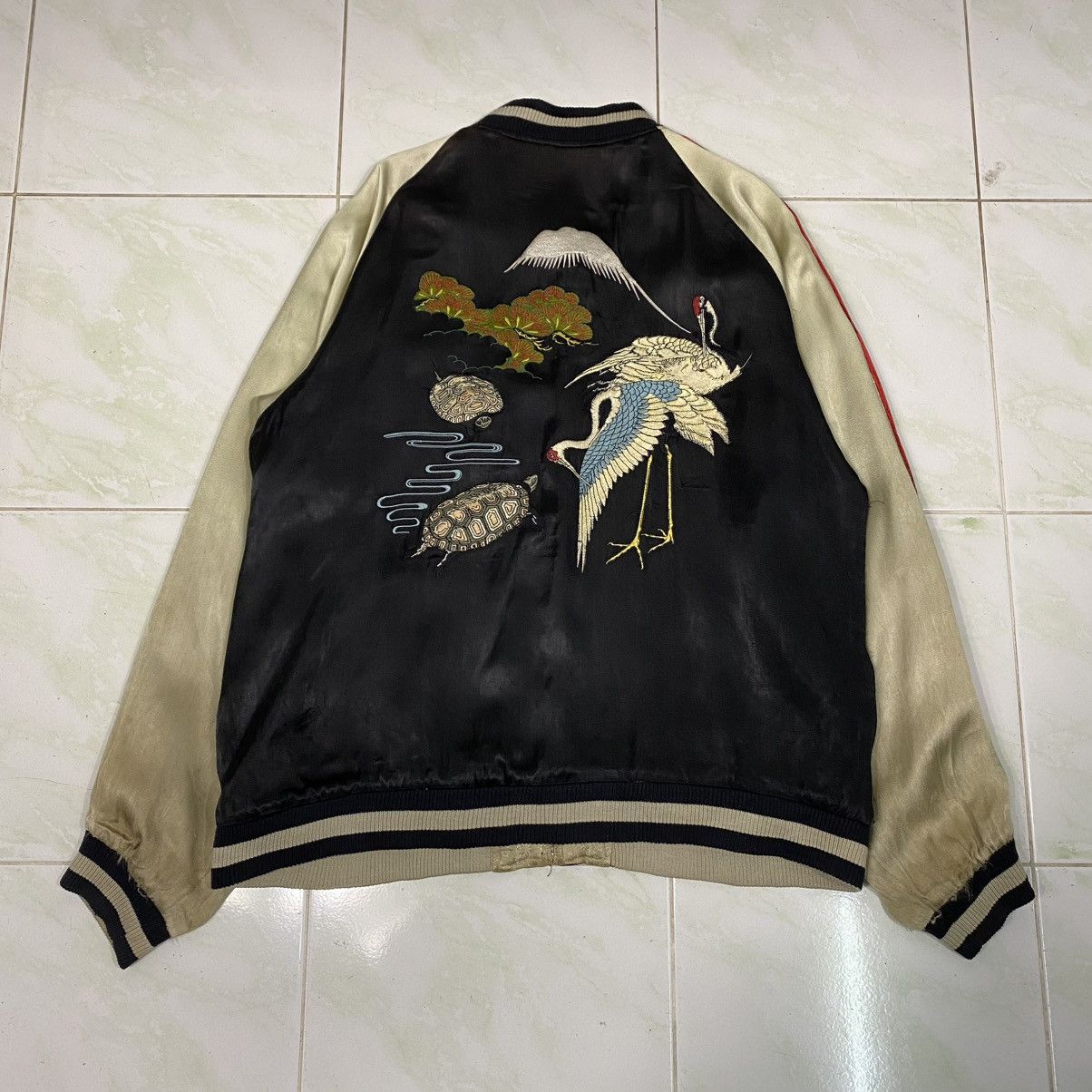 Japanese Brand 🔥Vintage Reversible Souvenir Sukajan Jacket Embroidery Toyo Size US L / EU 52-54 / 3 - 2 Thumbnail