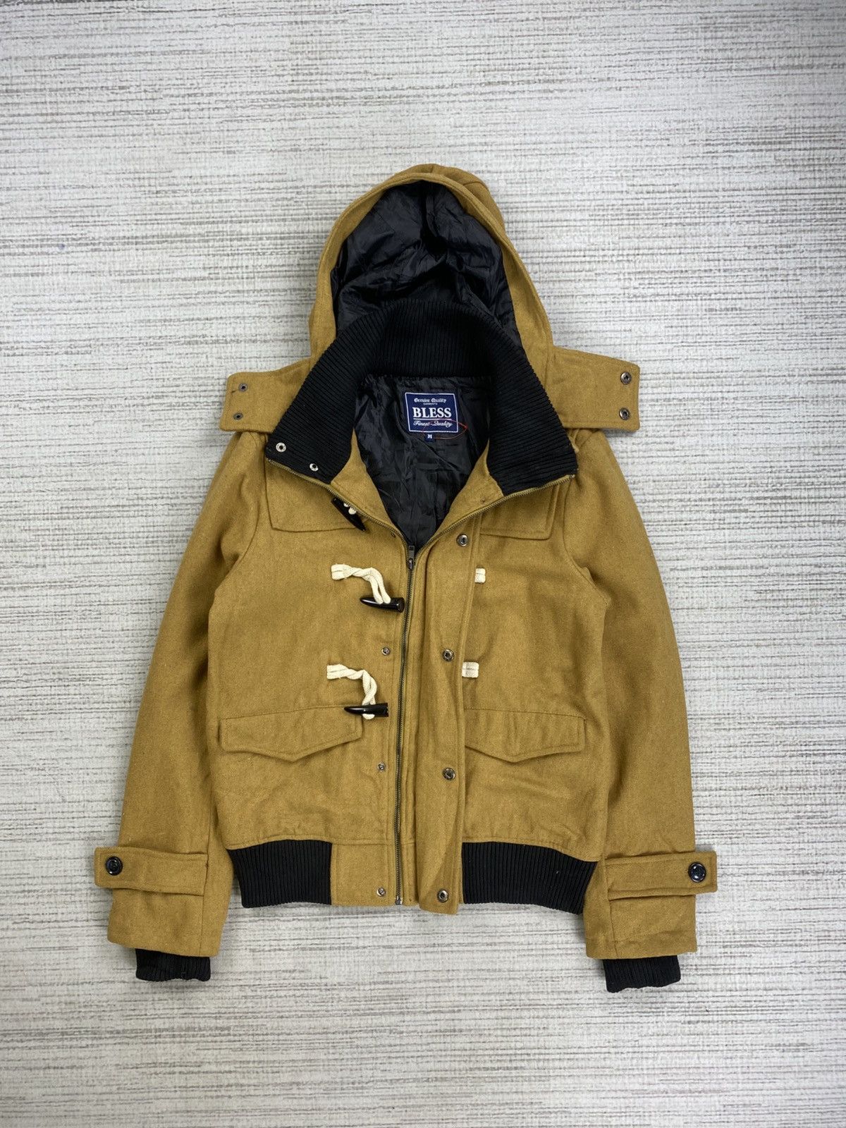 Bless Vintage Bless Genuine Quality Wool Duffle Hoodie Jacket Size US M / EU 48-50 / 2 - 7 Thumbnail
