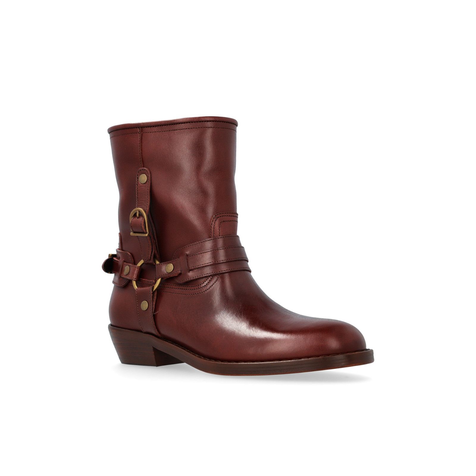 ISABEL MARANT Ildred Burgundy Brown Leather Ankle Boots New