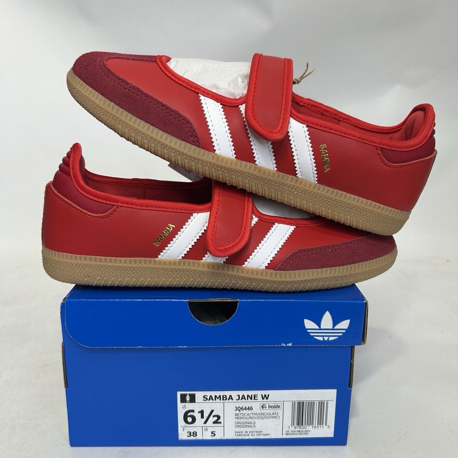 Adidas Adidas Samba Jane WMNS “Scarlet Red White Gum” JQ6446 Size US 6.5 / IT 36.5 - 1 Thumbnail