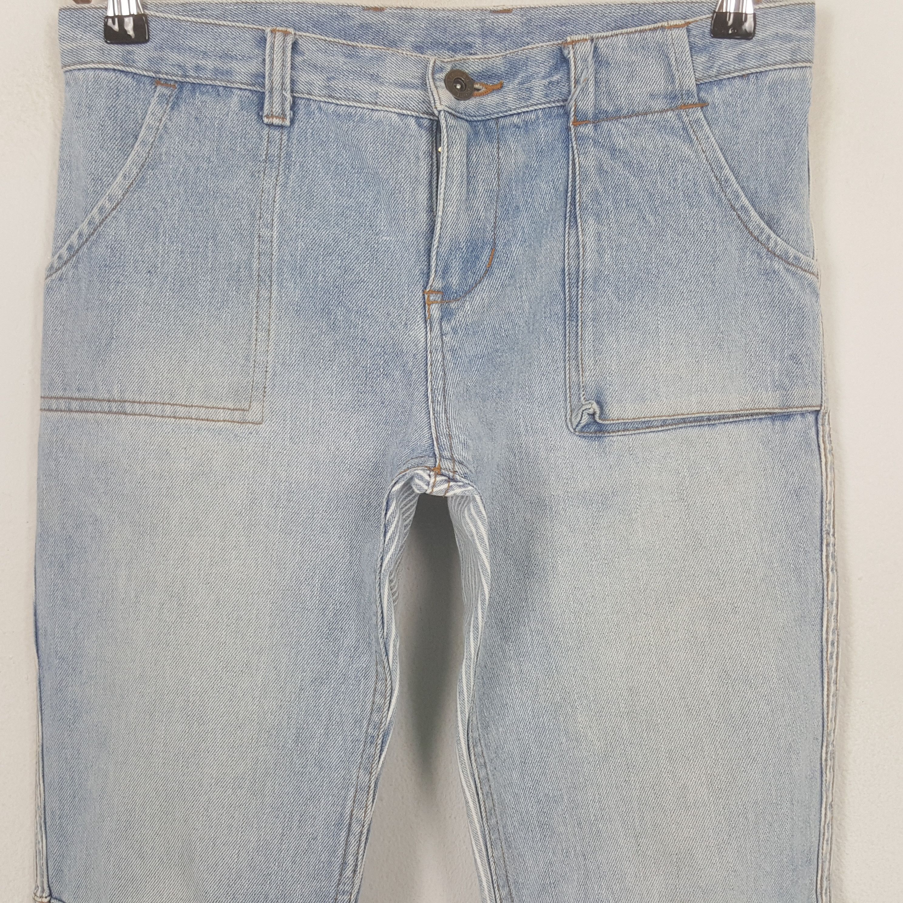 Japanese Brand Vintage Point Striped Style Denim Jeans Size US 29 - 2 Thumbnail