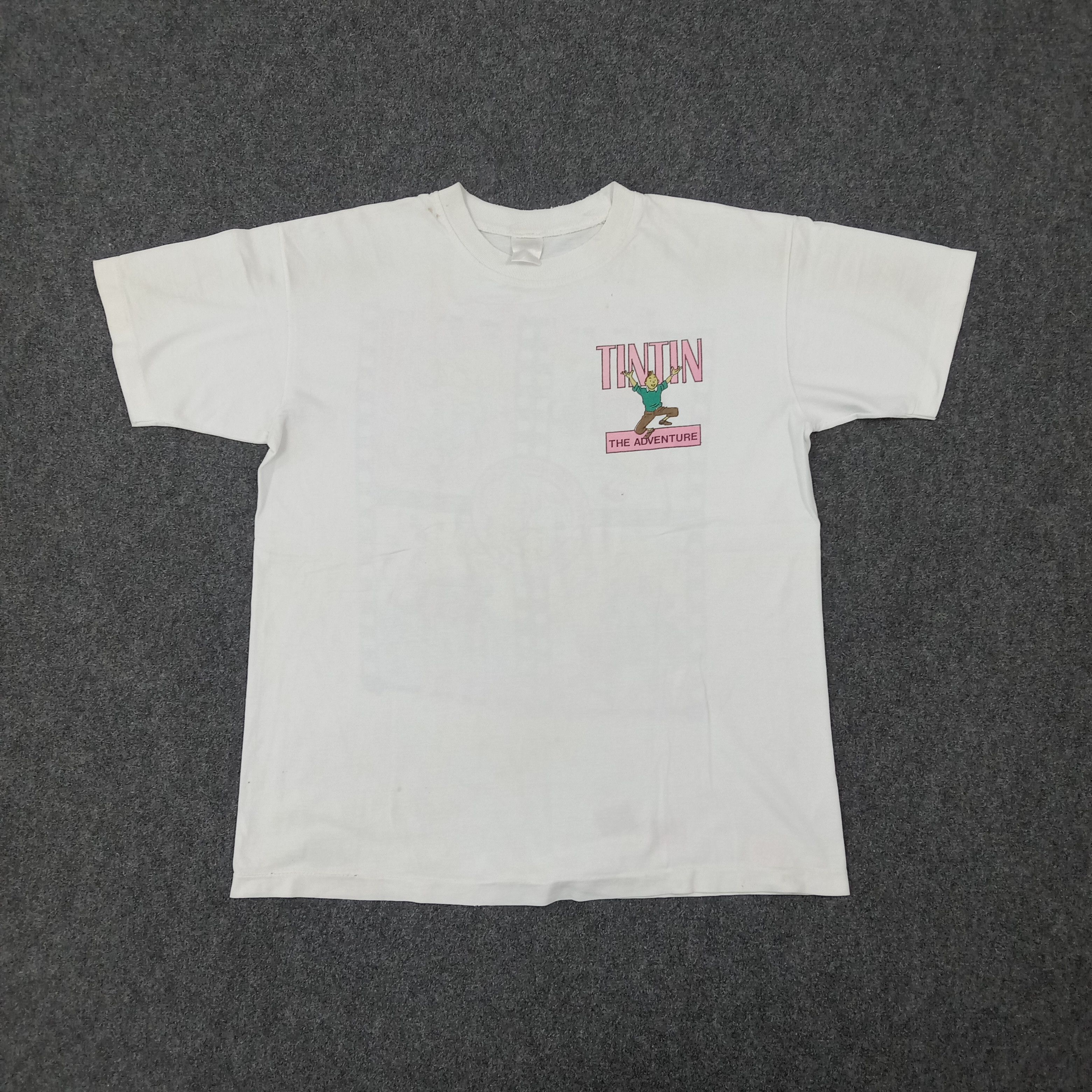 Vintage Adventure of Tintin American Cartoon Tshirt C267N50 Size US L / EU 52-54 / 3 - 4 Thumbnail