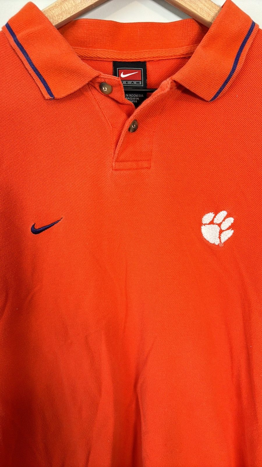 Nike × Vintage Vintage Nike Clemson Tigers Polo Shirt Size US M / EU 48-50 / 2 - 2 Thumbnail