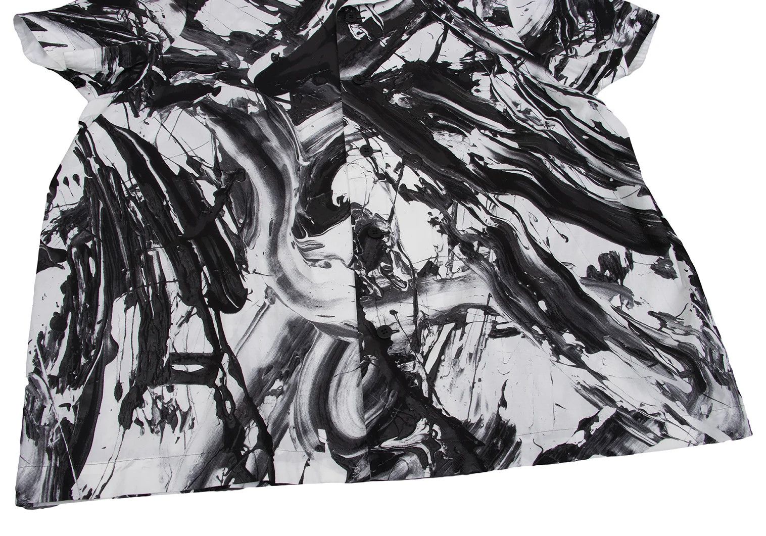 Issey Miyake Cotton Paint Design Short Sleeve Shirt in Black and White Size US S / EU 44-46 / 1 - 6 Thumbnail