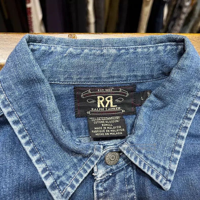RRL Ralph Lauren RRL Ralph Lauren Denim Shirt Size US L / EU 52-54 / 3 - 3 Thumbnail