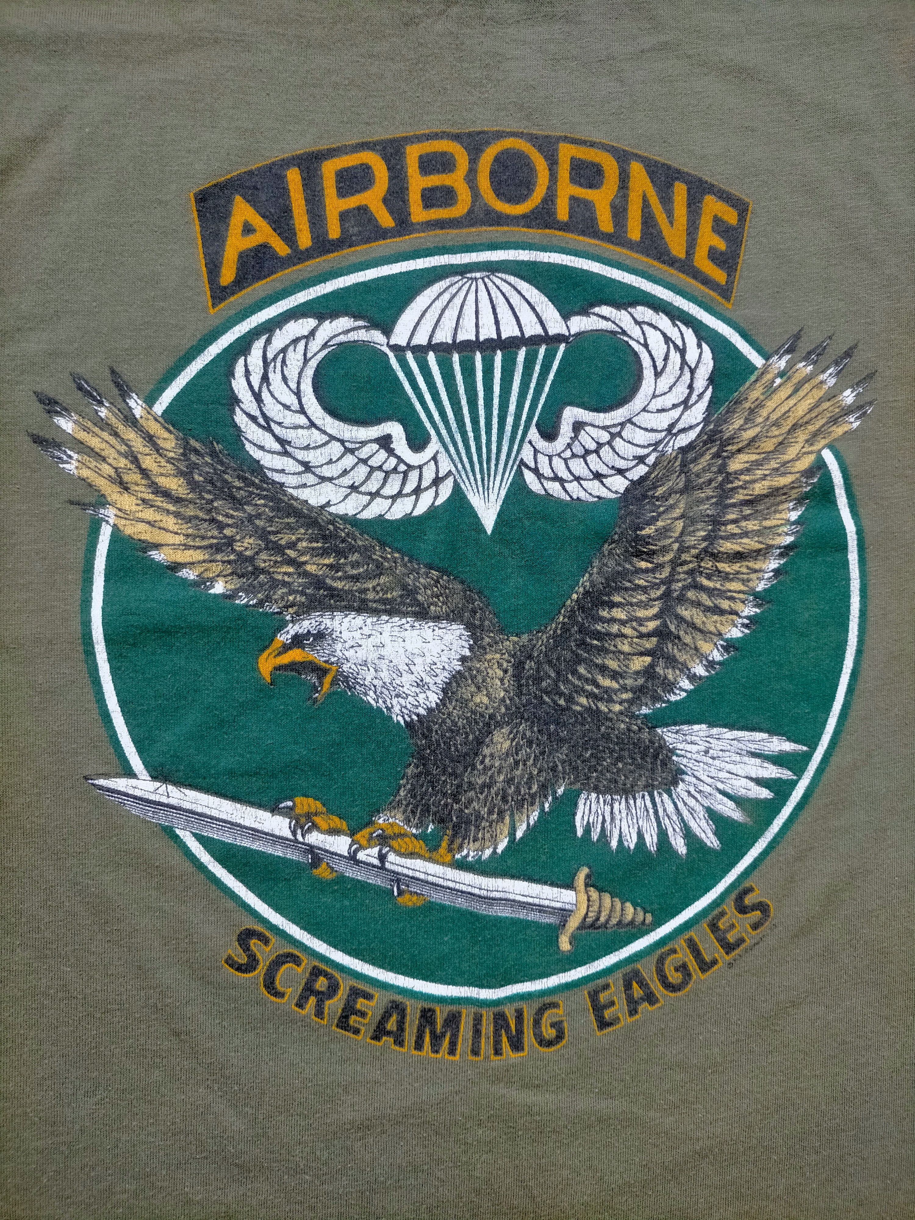 Vintage Vintage 80s Airbone Sreaming Eagles Made in usa Size US M / EU 48-50 / 2 - 2 Thumbnail