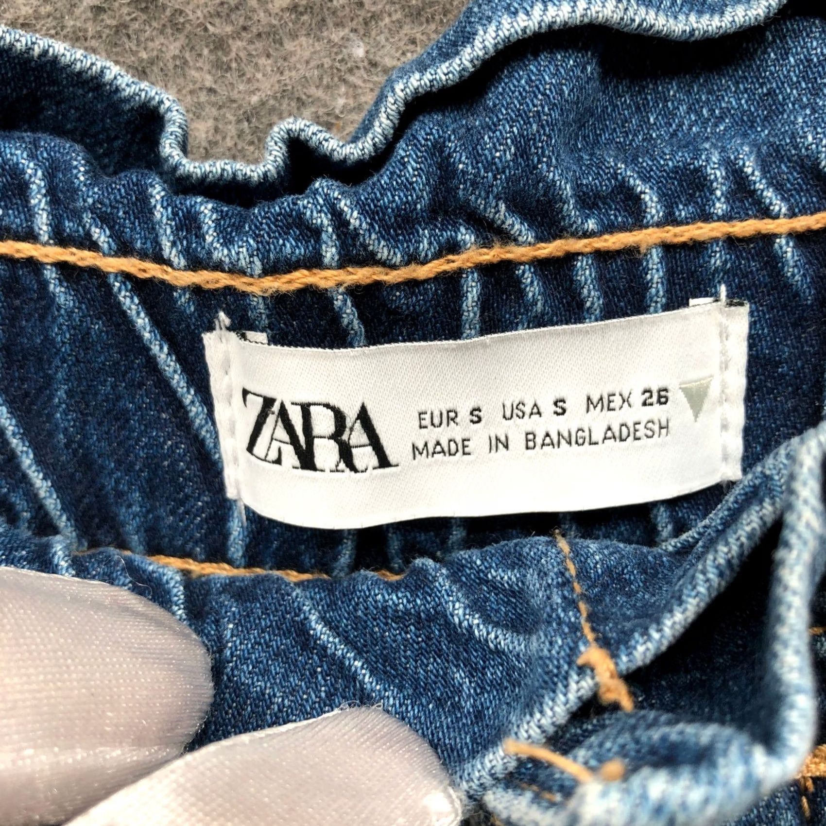 Zara Zara Paperbag Waist Baggy Jeans Womens S Blue Relaxed Barrel Blue High Rise Jeans Size 28" / US 6 / IT 42 - 5 Thumbnail